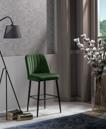 Hanah Home Vento - Juego de 4 taburetes de bar Verde y Negro